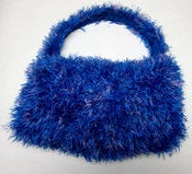 Image of 80s Disco Blue Furry Sling Sac Purse