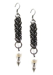 Image of CANDACE ANG "Truffle Earrings" in Gunmetal