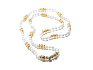 Image of Necklace: White Shell w/ Gold & Raw Diamonds (Limited Edition)