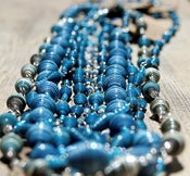 Image of Large Funky Paper Bead Necklaces ~ Blue