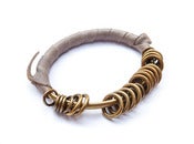 Image of Leather Wrapped Rings Bangle