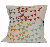 Image of 'Bunting with Bird' Cushion