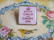 Image of ♥~ Keep Calm and Carry On ~ LIGHT PINK ~ brooch ~♥