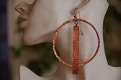 Image of Handmade Hammered Copper Big Hoop Earrings to match my Stackable bangles