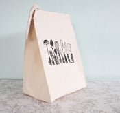 Image of kitchen utensils lunch bag - recycled cotton