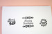 Image of Wooden house rubber stamp set