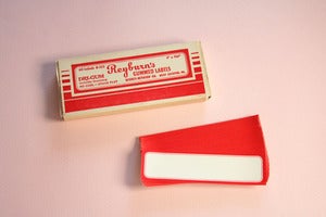 Image of Reyburns vintage red bordered labels 