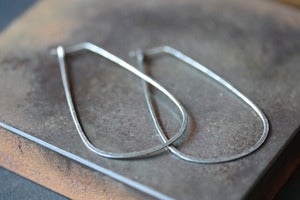 Image of Large Oxidized Sterling Silver Horseshoe Hoops