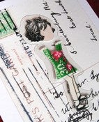 Image of Matilda - 'Stamp People' brooch card