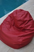 Image of Red Leather Beanbag