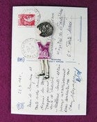 Image of Adrienne - 'Stamp People' brooch card