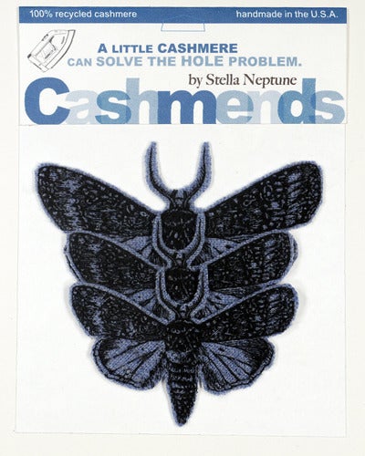 Image of Iron-on Cashmere Moths - Light Heather Blue