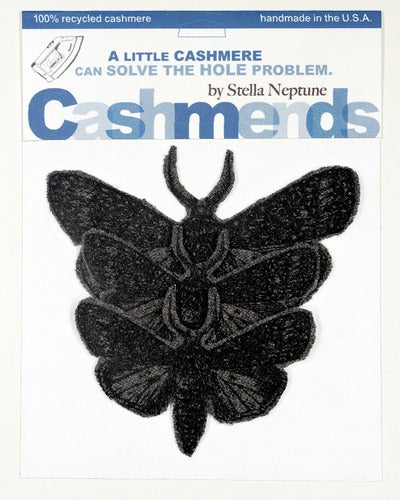 Image of Iron-on Cashmere Moths - Dark Grey