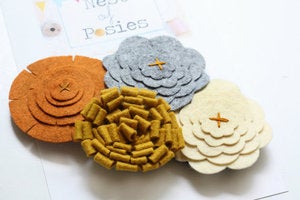 Image of Felt Posie Cluster - Fall Harvest