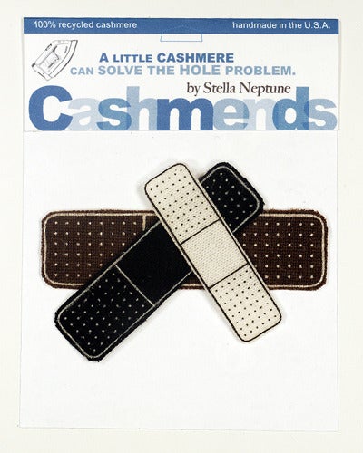 Image of Iron-on Cashmere Band-Aid - Black/Brown/Cream