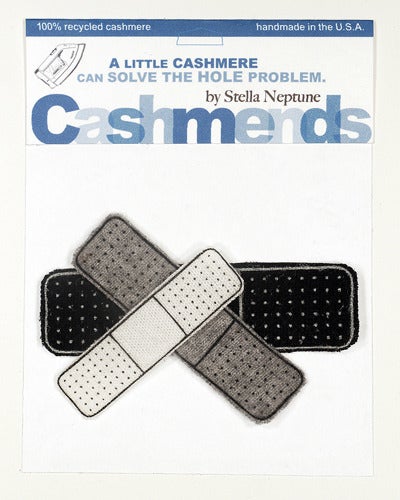 Image of Iron-on Cashmere Band-Aid - Black/Grey/Cream