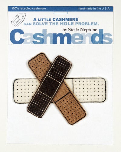 Image of Iron-on Cashmere Band-Aid - Brown/Camel/Cream