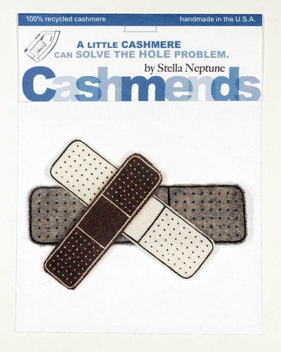 Image of Iron-on Cashmere Band-Aid - Brown/Grey/Cream