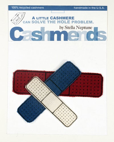 Image of Iron-on Cashmere Band-Aid - Red/White/Blue