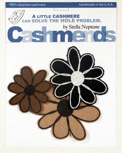 Image of Iron-on Cashmere Flower - Black/Brown/Camel