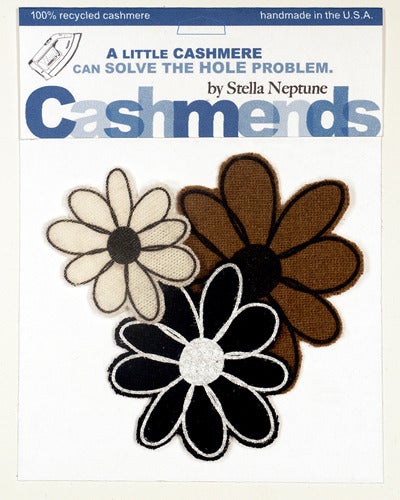 Image of Iron-on Cashmere Flower - Black/Cream/Brown