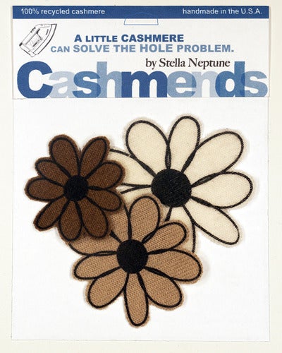 Image of Iron-on Cashmere Flower - Brown/Camel/Cream
