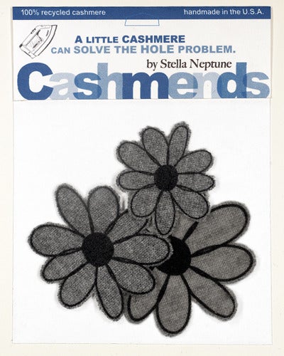 Image of Iron-on Cashmere Flower - Medium Grey