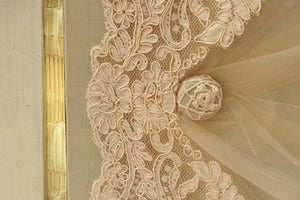 Image of Photo Album, 9x12, Guest Book, Ivory on Pistachio Green, Lace Wedding Book