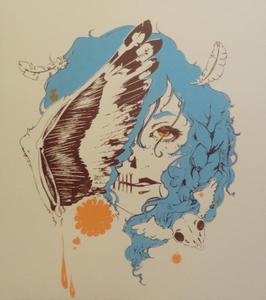 Image of Bird Faced Girl Handmade Screenprint