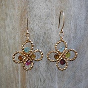 Image of Tourmaline Quatrefoil Earrings