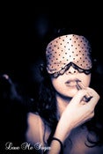 Image of Boudoir sleepmask "Bernadette" in pink satin and spotted tulle