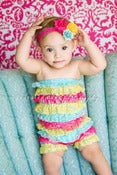 Image of Aqua, hot pink and yellow pettiromper
