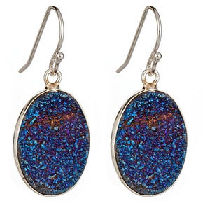 Image of Indigo Druzy Earrings