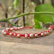 Image of Sunset Coral Delicate Pearl Anklet/Bracelet
