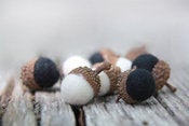 Image of Noir et Blanc Merino Wool Felted Acorns