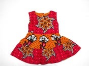 Image of Kenya Tangerine and Pink  Girls Ruffle Dress