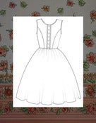 Image of Judith in Peach Floral Boarder Print