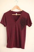 Image of Burgandy Deep V Neck Tri Blend NVR-NDR shirt by Sexy Deathray