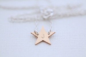 Image of Tiny Initialed Star Necklace