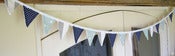Image of Daisy Hardcastle spotty blue mini bunting . £20 RED  spot and flowers