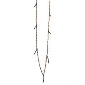 Image of 26” handmade citrine & oxidized silver chain w/ seven oxidized branches (P25sil26)