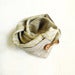 Image of Linen Button Scarf - Pink or Gold Chevron on Natural Linen