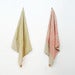 Image of Linen Button Scarf - Pink or Gold Chevron on Natural Linen