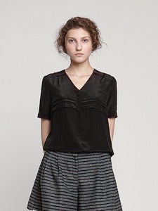 Image of Silk Sailor Collar Blouse<br>- Was £185 -