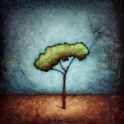 Image of "Horizon Tree Peace 2 Blue" <br> Sizes: 4x4", 6x6", 8x8", 12x12" 