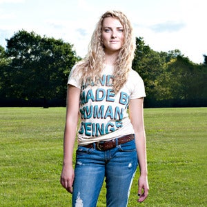 Image of Girls Handmade By Humans tee shirt - creme authentic American Apparel slim fit 100% cotton tee