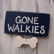 Image of Daisy Hardcastle Gone Walkies Dog House signs all hand painted and made in England
