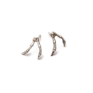 Image of silver small double branch stud earrings (E02sil)