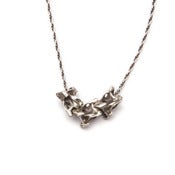 Image of silver triple vertebrae on 18" rope chain (P02sil18)