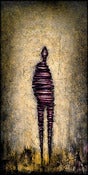 Image of "Drip Human 1 Yellow" <br> Size: 12x6" <br> 2nd photo shows size